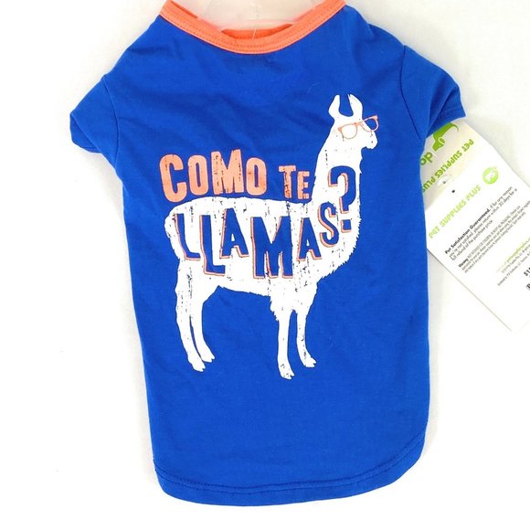 Small Dog T-Shirt Medium 'Como Te Llamas' Graphic - Picture 1 of 5